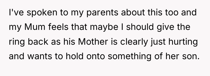 I've spoken to my parents about this too and my...