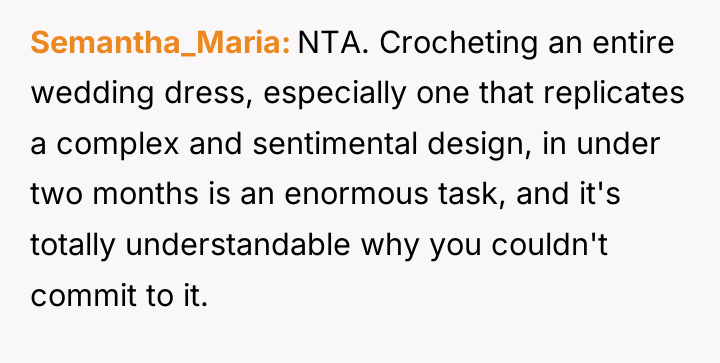Semantha_Maria NTA. Crocheting an entire wedding dress, especially one that...