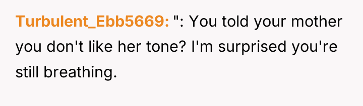 Turbulent_Ebb5669 ": You told your mother you don't like her...