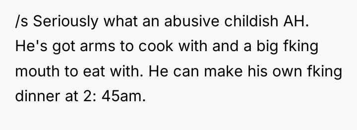 /s Seriously what an abusive childish AH. He's got arms...