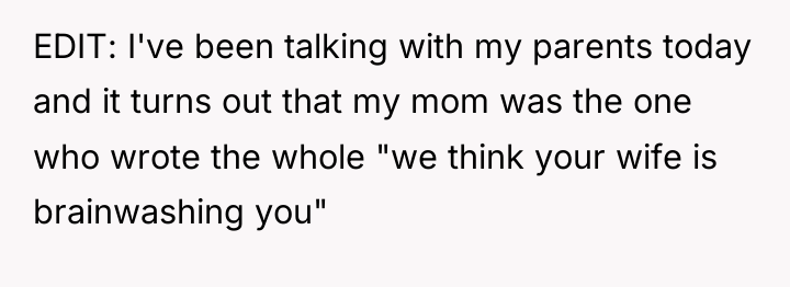 EDIT: I've been talking with my parents today and it...