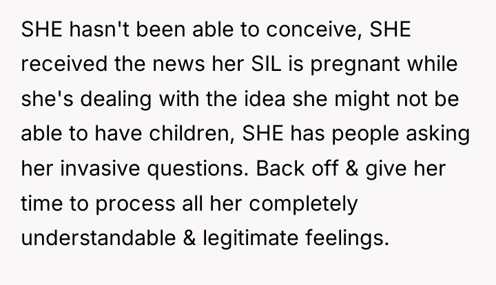 SHE hasn't been able to conceive, SHE received the news...