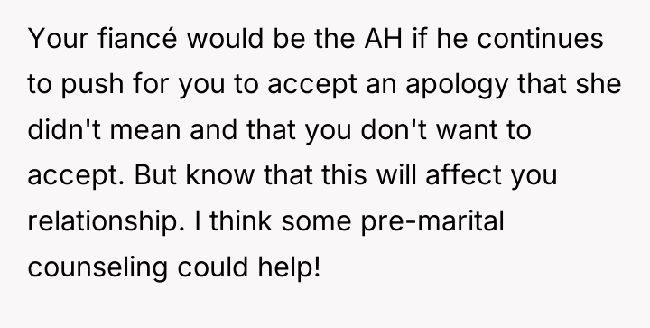 Your fiancé would be the AH if he continues to...