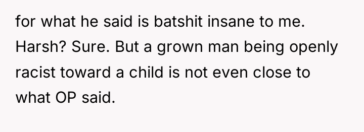 for what he said is batshit insane to me. Harsh?...