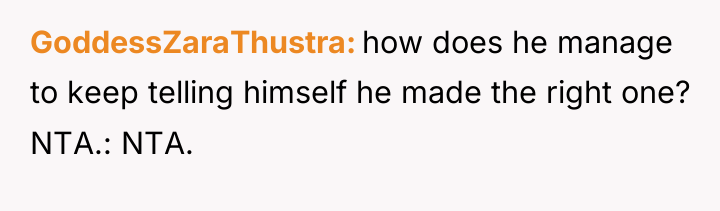 GoddessZaraThustra how does he manage to keep telling himself he...