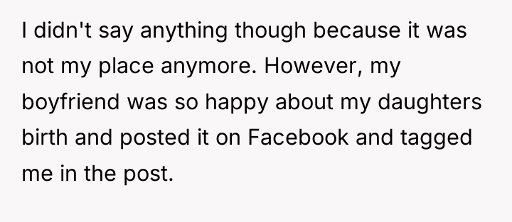 I didn't say anything though because it was not my...