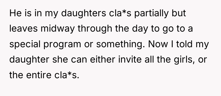 He is in my daughters cla*s partially but leaves midway...