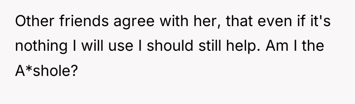 Other friends agree with her, that even if it's nothing...