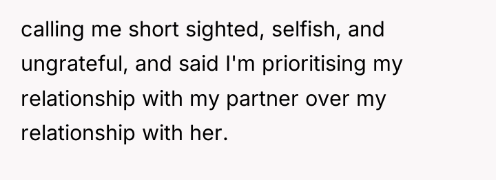 calling me short sighted, selfish, and ungrateful, and said I'm...