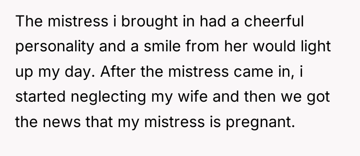 The mistress i brought in had a cheerful personality and...