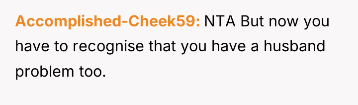 Accomplished-Cheek59 NTA But now you have to recognise that you...