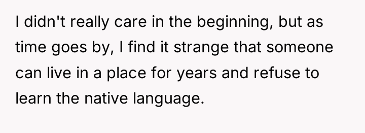 I didn't really care in the beginning, but as time...