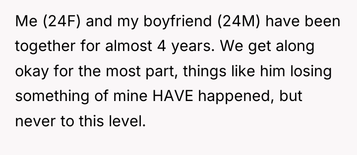 Me (24F) and my boyfriend (24M) have been together for...