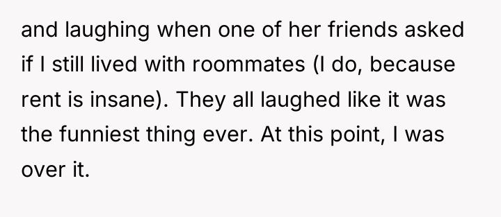 and laughing when one of her friends asked if I...