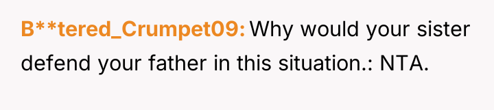 B**tered_Crumpet09 Why would your sister defend your father in this...