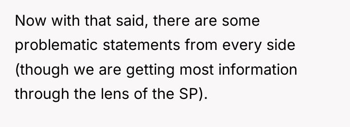 Now with that said, there are some problematic statements from...