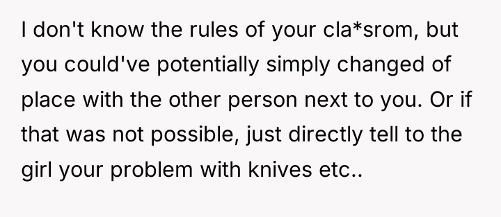 I don't know the rules of your cla*srom, but you...
