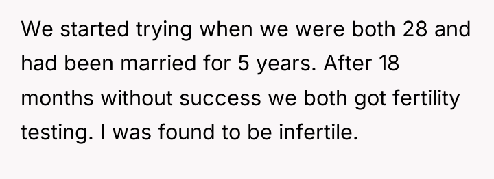 We started trying when we were both 28 and had...