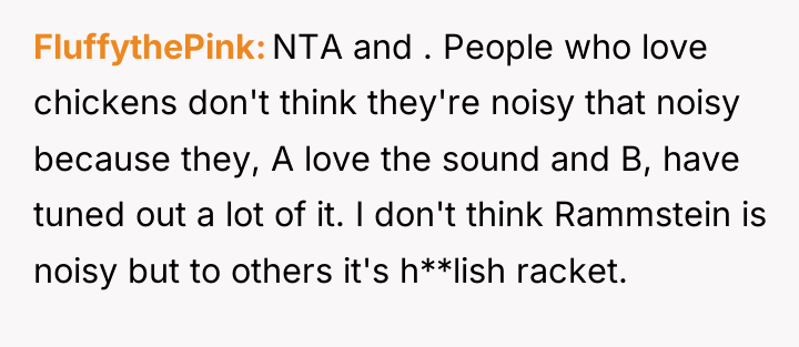 FluffythePink NTA and . People who love chickens don't think...