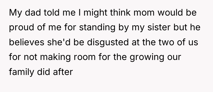My dad told me I might think mom would be...