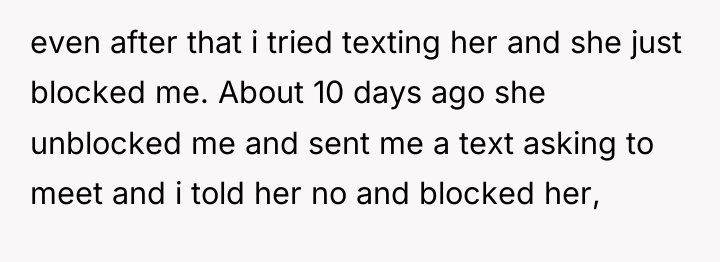 even after that i tried texting her and she just...