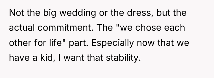 Not the big wedding or the dress, but the actual...
