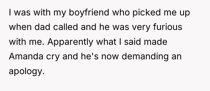I was with my boyfriend who picked me up when...