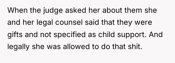 When the judge asked her about them she and her...
