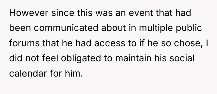 However since this was an event that had been communicated...