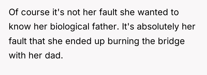 Of course it's not her fault she wanted to know...