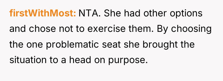 firstWithMost NTA. She had other options and chose not to...