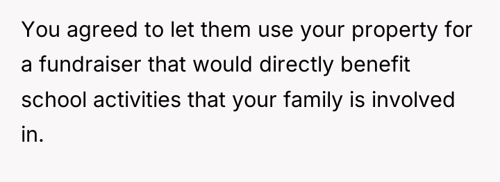 You agreed to let them use your property for a...