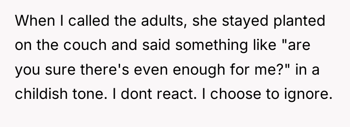 When I called the adults, she stayed planted on the...