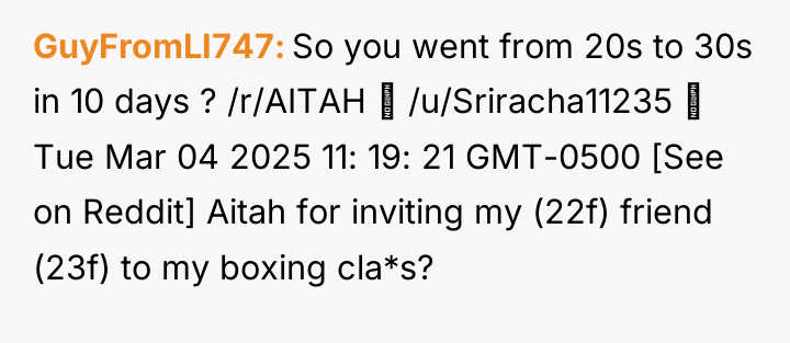 GuyFromLI747 So you went from 20s to 30s in 10...