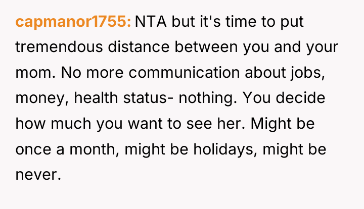 capmanor1755 NTA but it's time to put tremendous distance between...