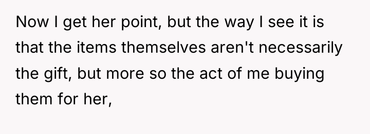 Now I get her point, but the way I see...