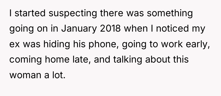 I started suspecting there was something going on in January...