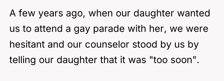 A few years ago, when our daughter wanted us to...