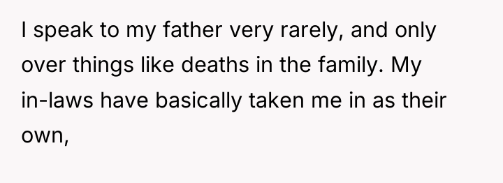 I speak to my father very rarely, and only over...