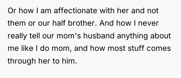 Or how I am affectionate with her and not them...