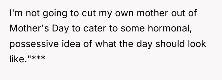 I'm not going to cut my own mother out of...