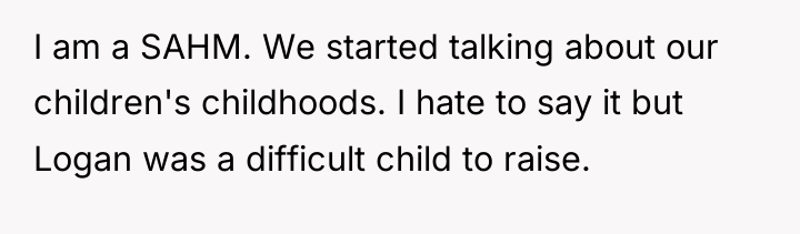 I am a SAHM. We started talking about our children's...