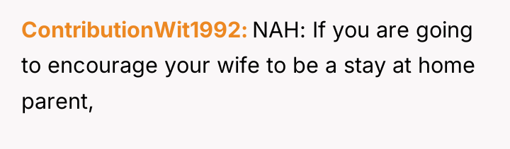ContributionWit1992 NAH: If you are going to encourage your wife...