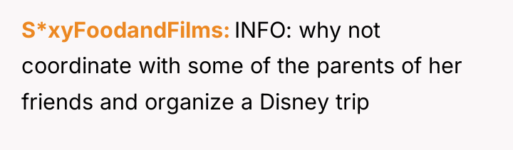 S*xyFoodandFilms INFO: why not coordinate with some of the parents...