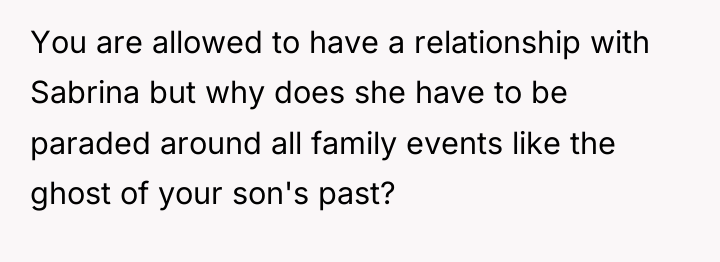 You are allowed to have a relationship with Sabrina but...