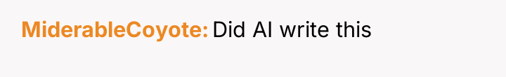 MiderableCoyote Did AI write this