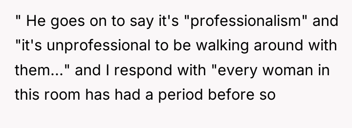 " He goes on to say it's "professionalism" and "it's...