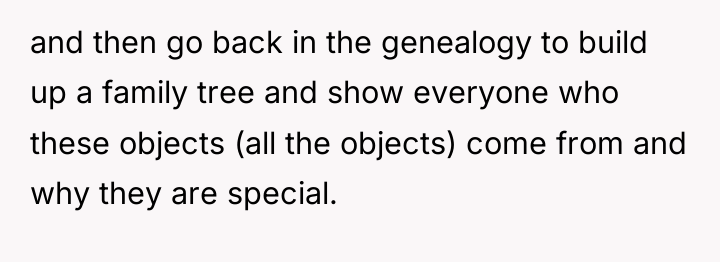 and then go back in the genealogy to build up...