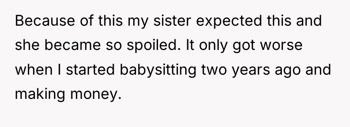 Because of this my sister expected this and she became...