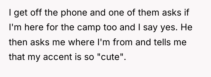 I get off the phone and one of them asks...
